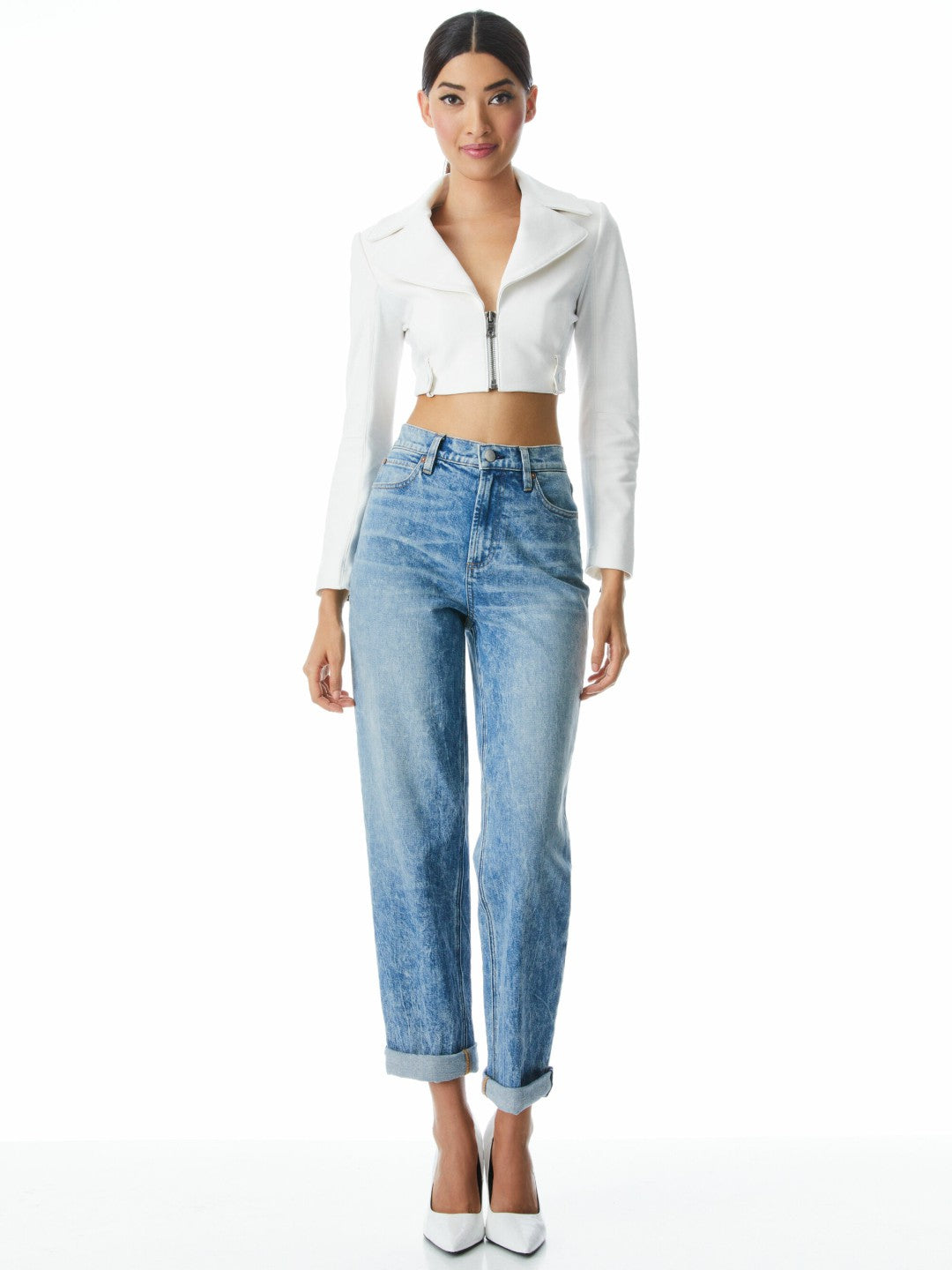 Yardley Vegan Jacket In Off White - Alice + Olivia Women