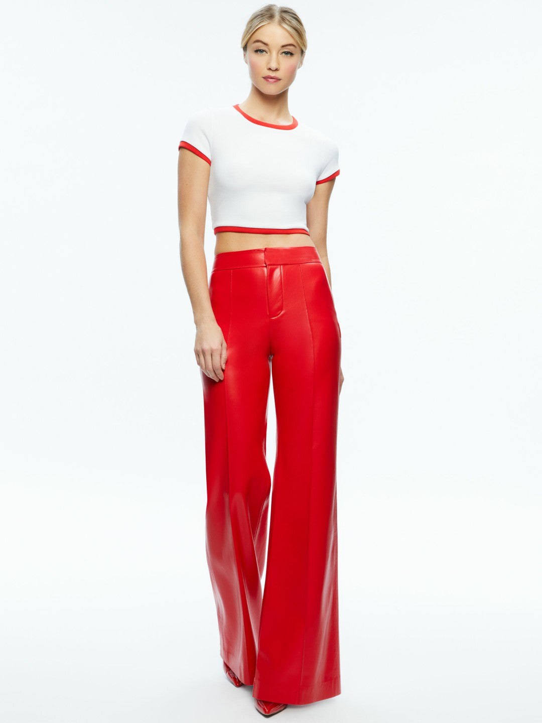 Dylan Vegan Pant In Bright Ruby - Alice + Olivia Women