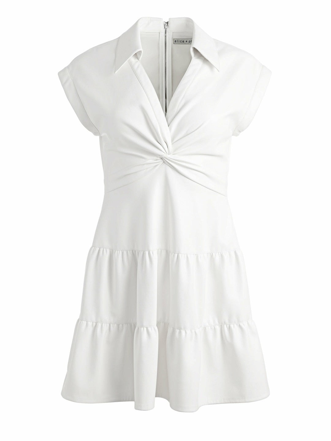 Mila Vegan Mini Dress In Off White - Alice + Olivia Women