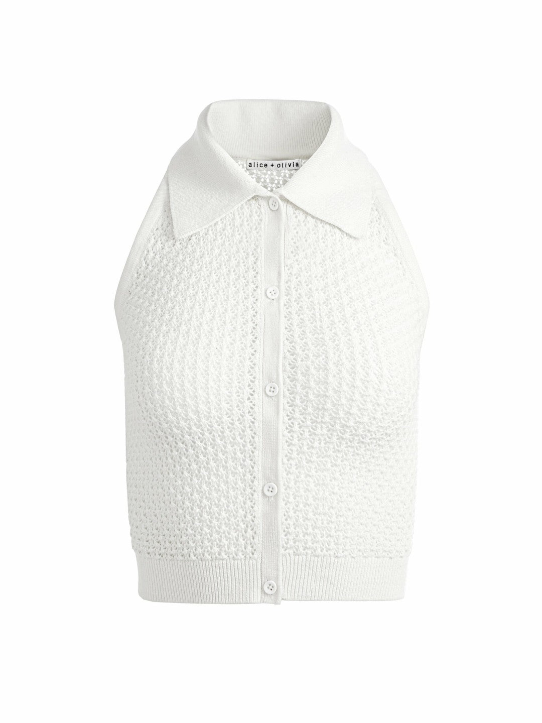 Miles Collared Tank In Soft White - Alice + Olivia Women
