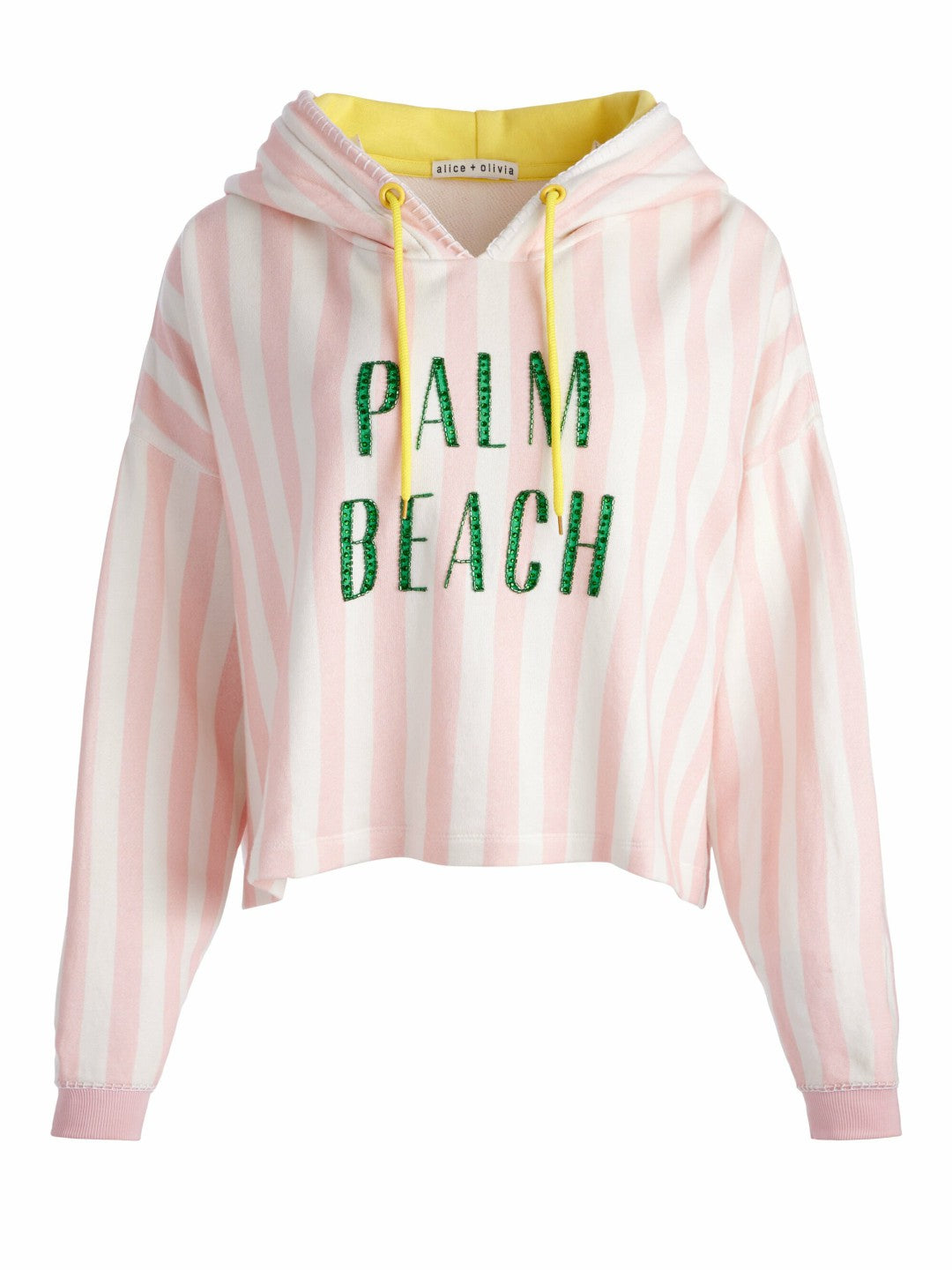 Sunny Cropped Hoodie In Shell Pink Multi - Alice + Olivia Women