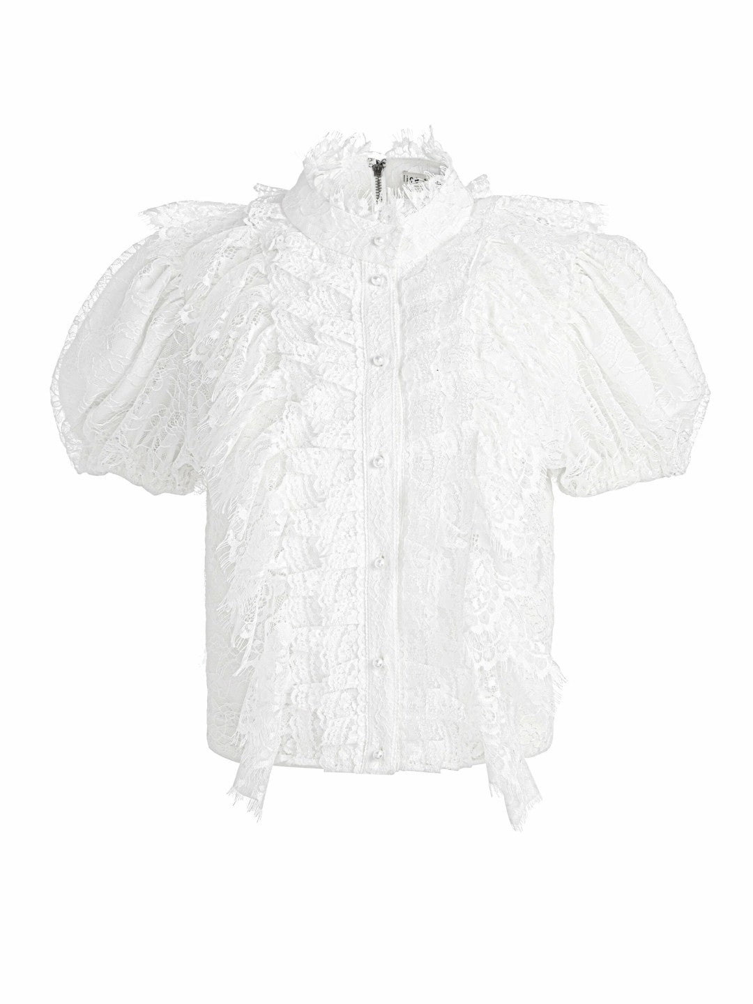 Geraldine Lace Top In Off White - Alice + Olivia Women