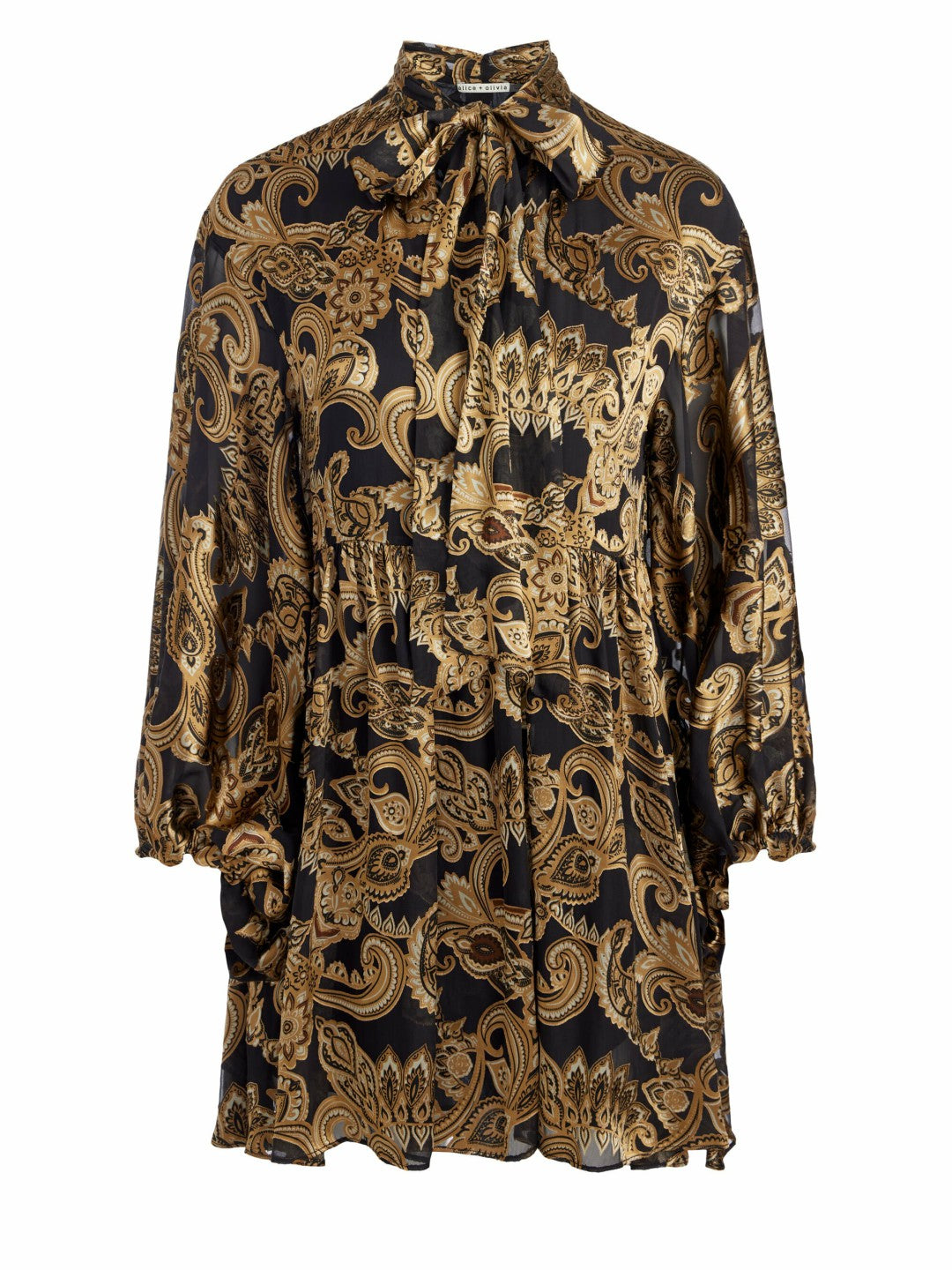 Opal Tunic Dress In Spring Paisley Black - Alice + Olivia Women