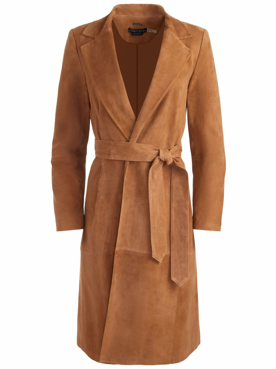 Karley Suede Coat In Camel - Alice + Olivia Women