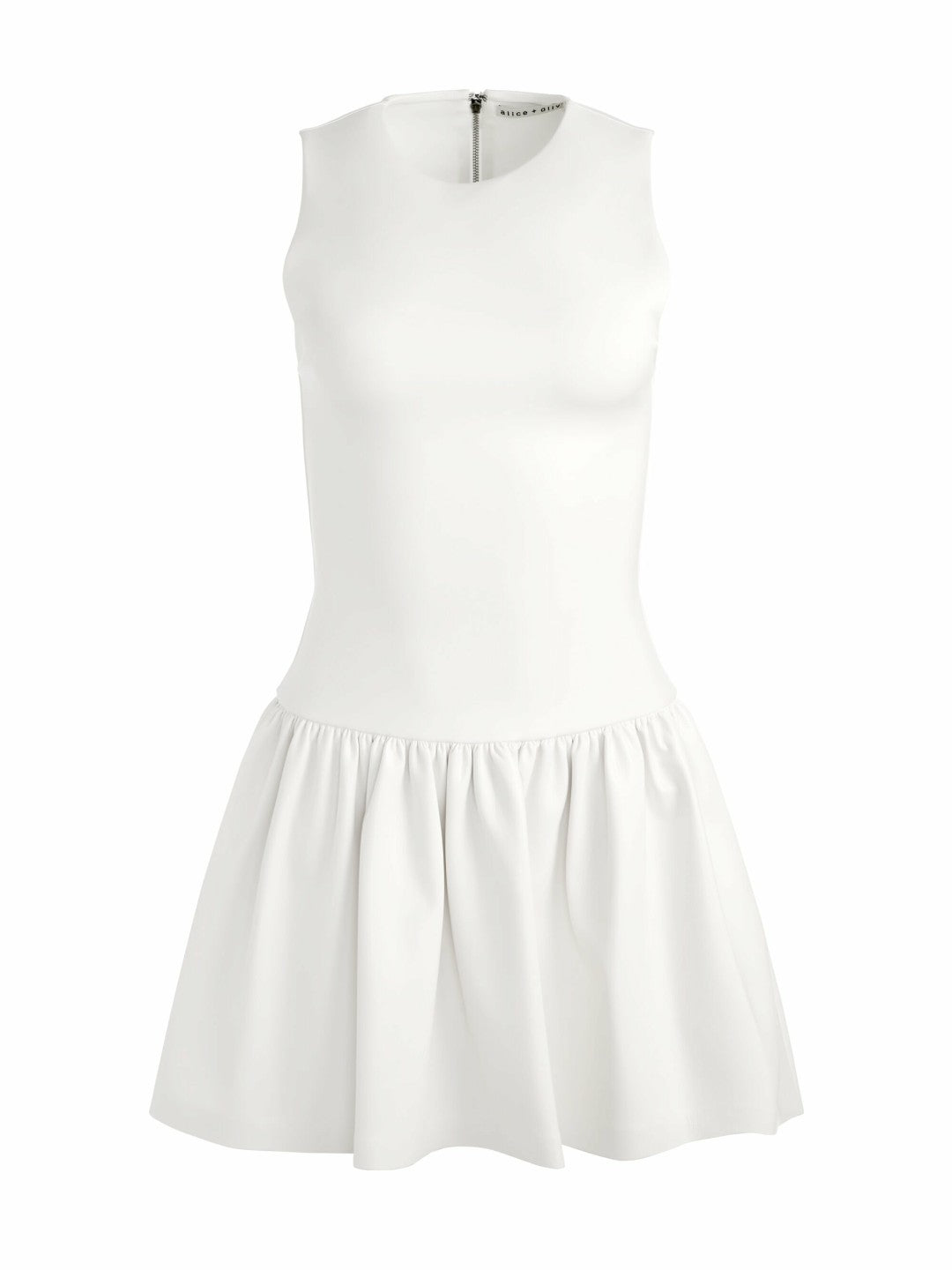 Ella Drop Waist Mini Dress In Off White - Alice + Olivia Women