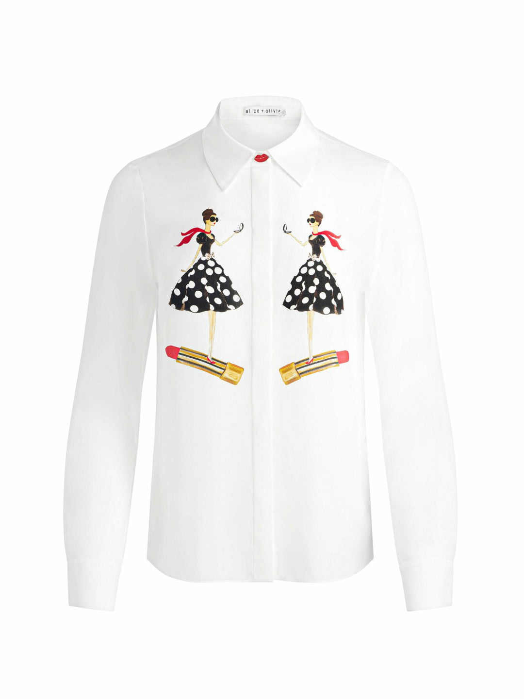 Willa Silk Blouse In I Am Woman Off White - Alice + Olivia Women