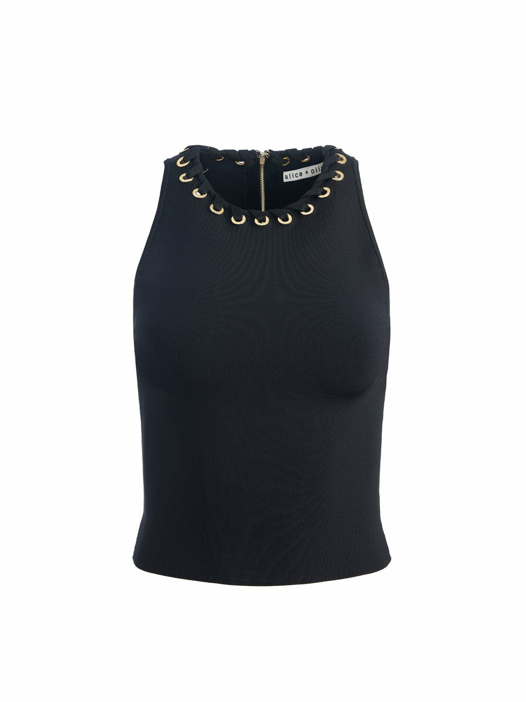 Heidi Grommet Tank In Black - Alice + Olivia Women