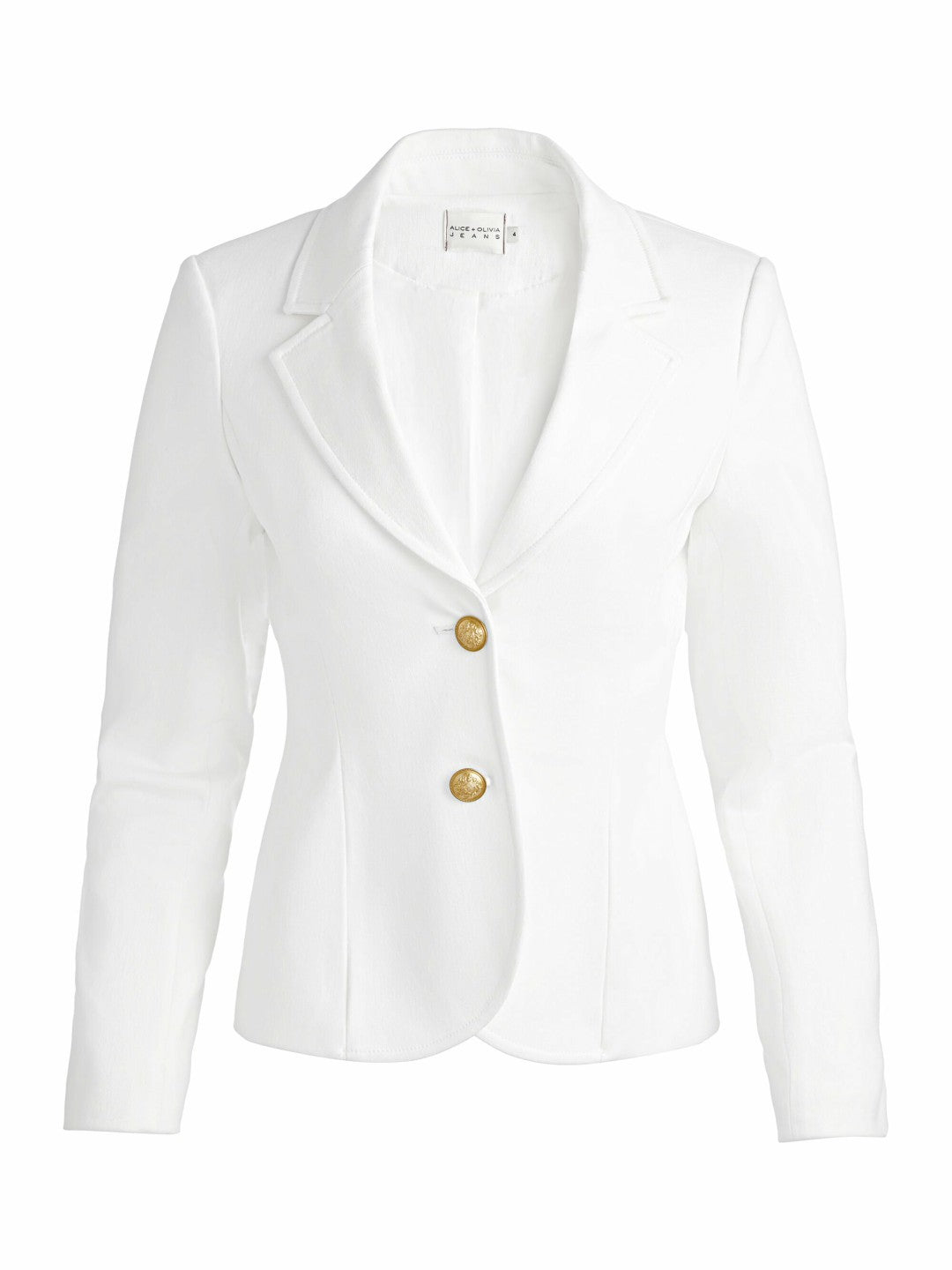 Iana Denim Sculpted Blazer In Off White - Alice + Olivia Women