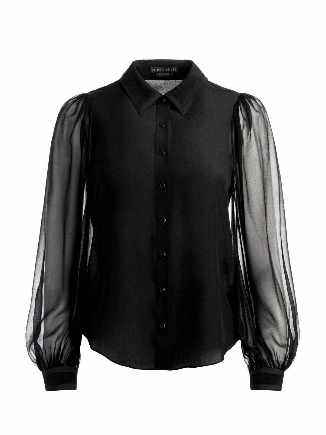Roanne Button Down In Black - Alice + Olivia Women