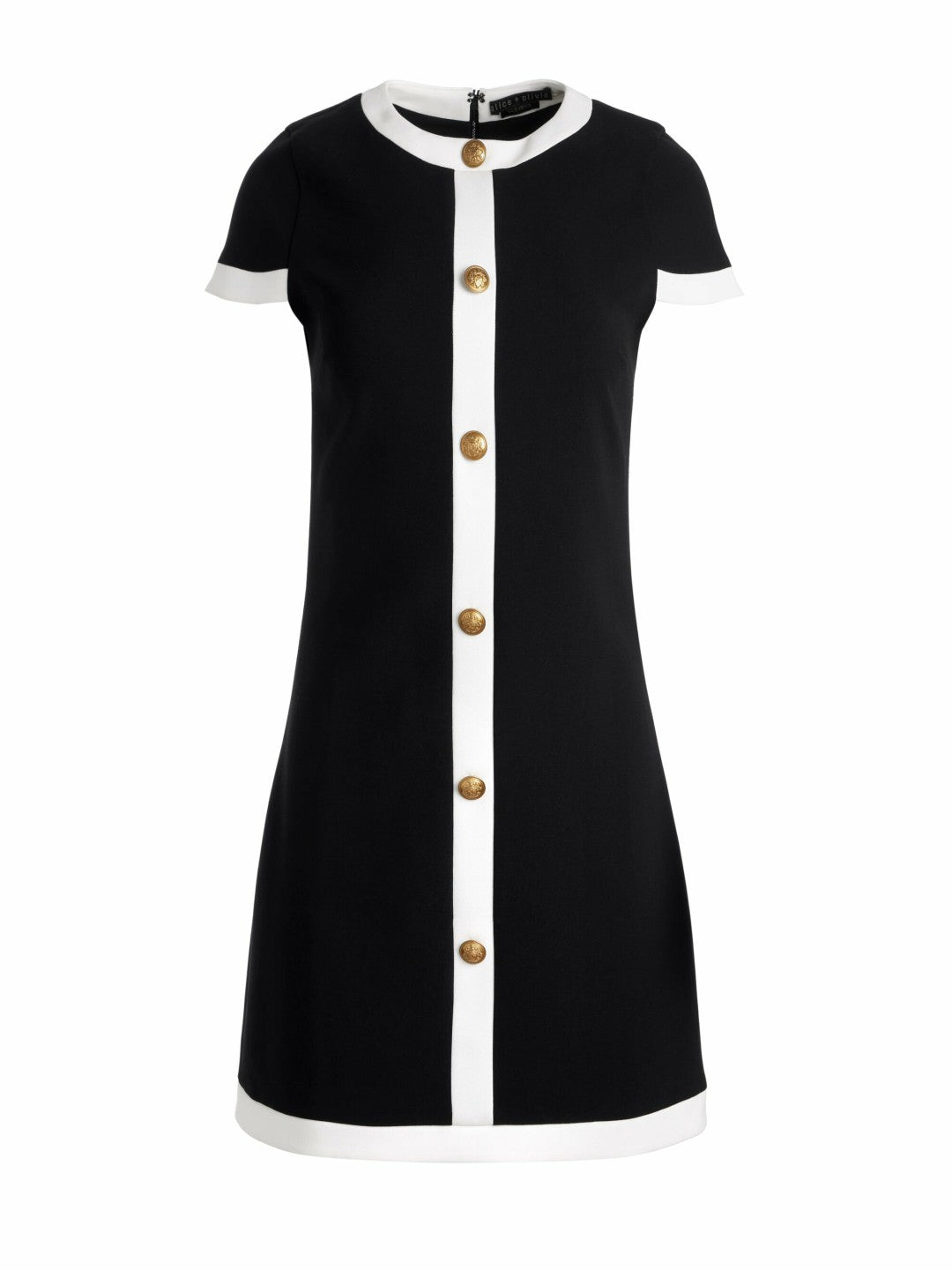 Coley Mini Dress In Black/off White - Alice + Olivia Women