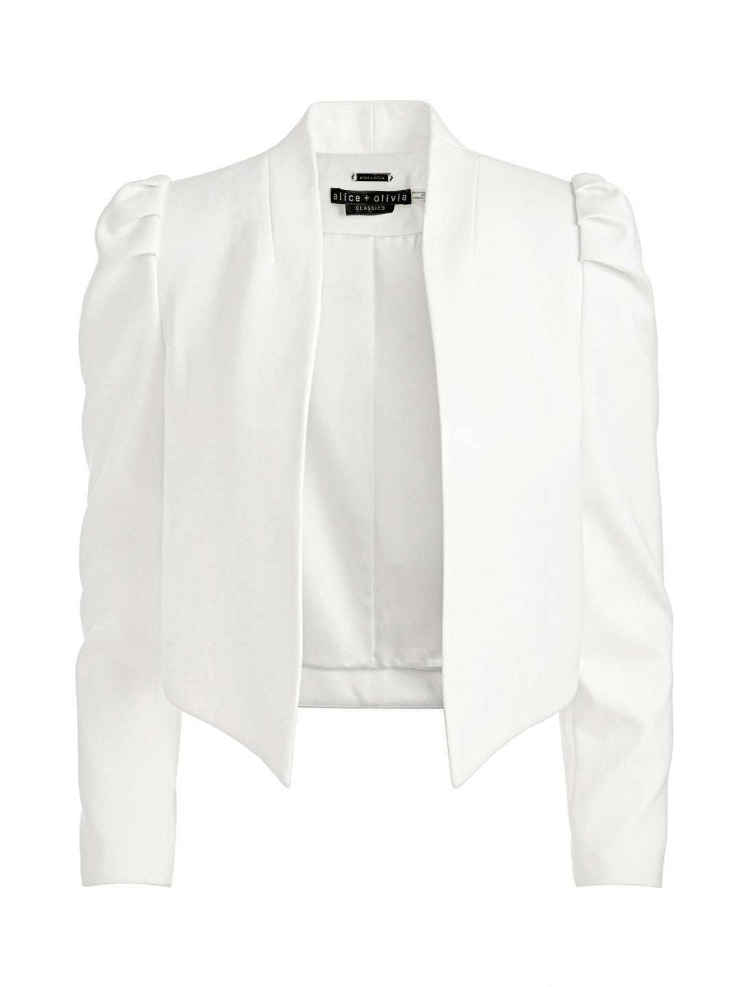Harvey Puff Sleeve Jacket In Off White - Alice + Olivia Women