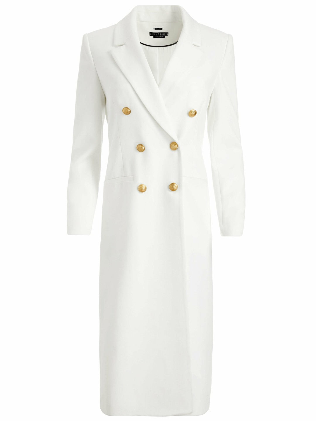 Shepherd Long Blazer In Off White - Alice + Olivia Women