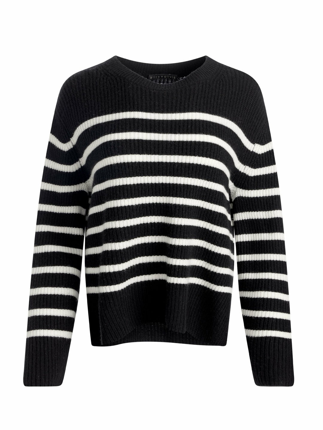 Harold Striped Pullover In Black/ecru - Alice + Olivia Women