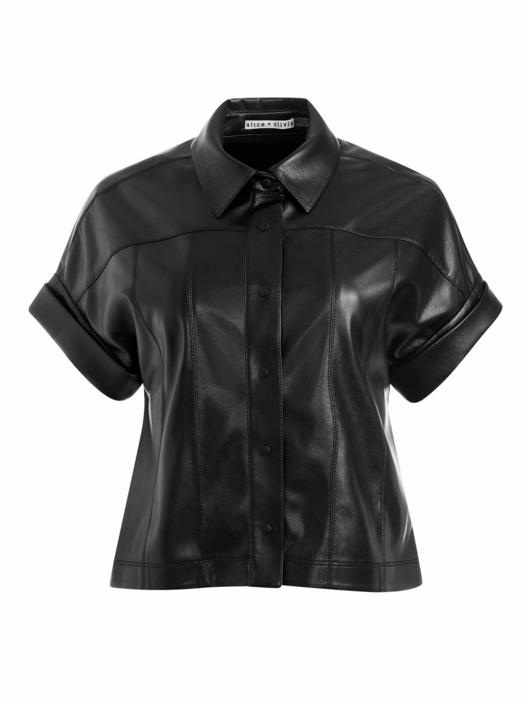Edyth Vegan Top In Black - Alice + Olivia Women