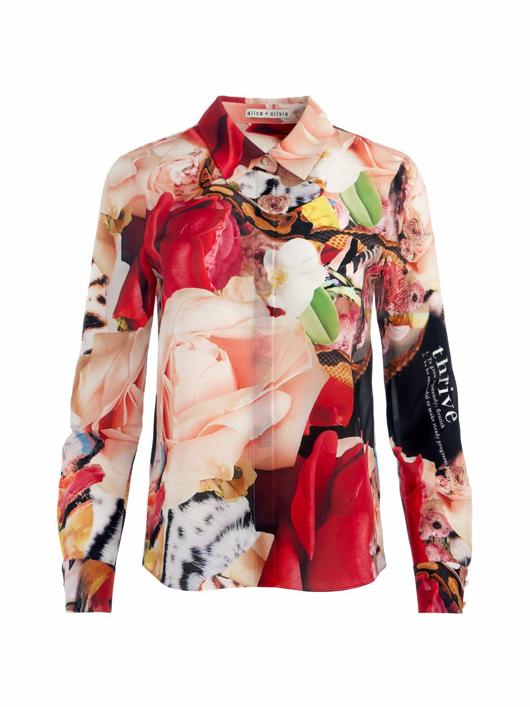 A+o X Kelly Dabbah Willa Placket Top In Thrive - Alice + Olivia Women