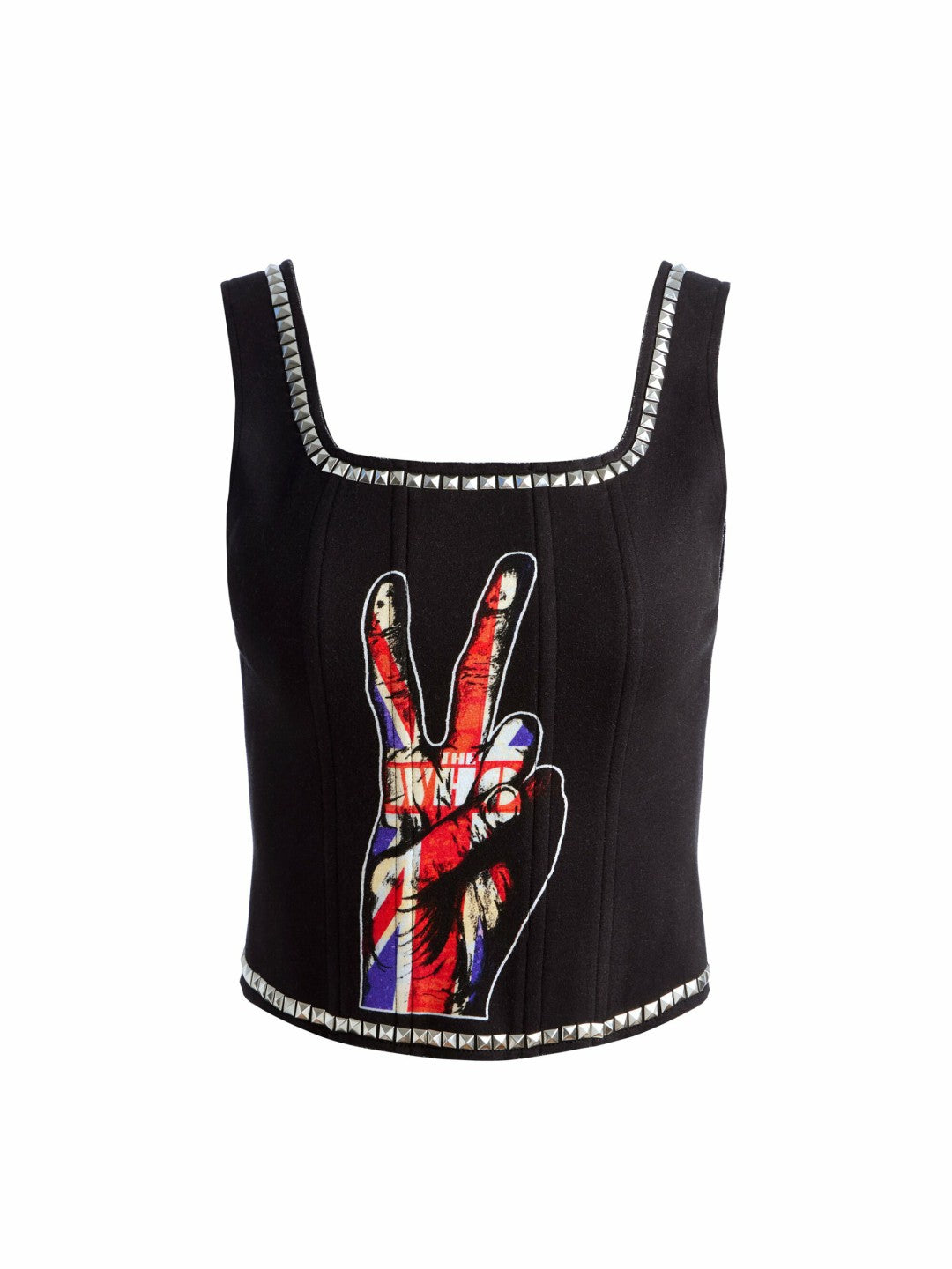 Breslin Band Tee Corset In Black Multi - Alice + Olivia Women