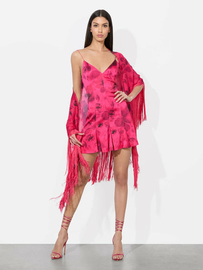 Mesha Shawl Scarf In Floral Fling Raspberry - Alice + Olivia Women