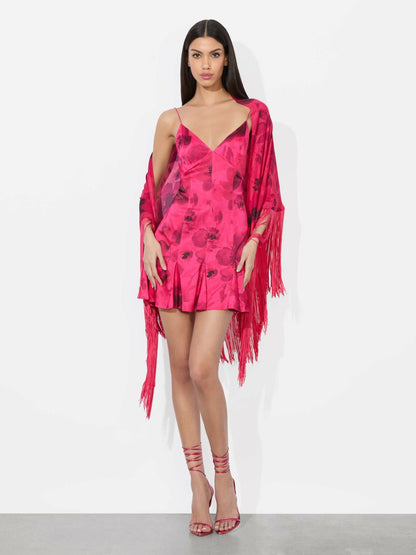Mesha Shawl Scarf In Floral Fling Raspberry - Alice + Olivia Women