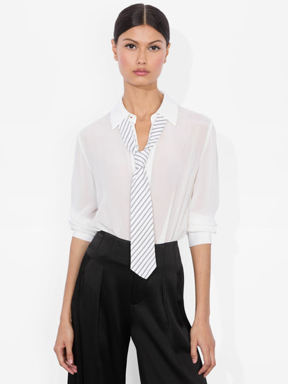 Willa Tie In Off White/black - Alice + Olivia Women