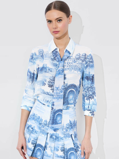 Willa Silk Tie In Chateau - Alice + Olivia Women