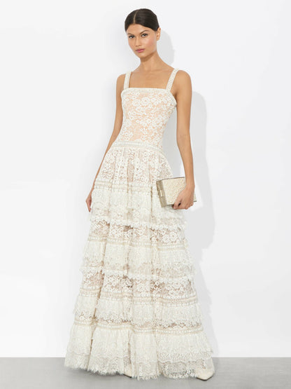 Kayla Embellished Clutch In Off White - Alice + Olivia Women