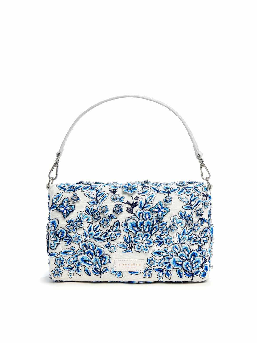 Alicia Shoulder Bag In Blue/off White - Alice + Olivia Women