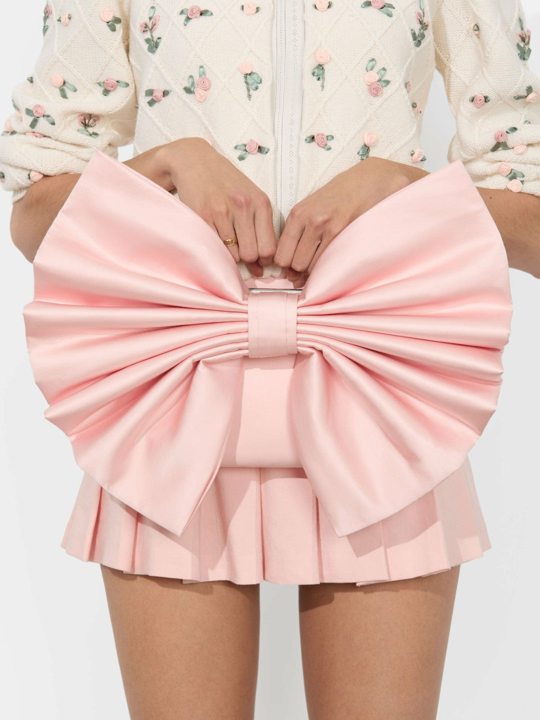 Semira Bow Bag In Pink Bloom - Alice + Olivia Women