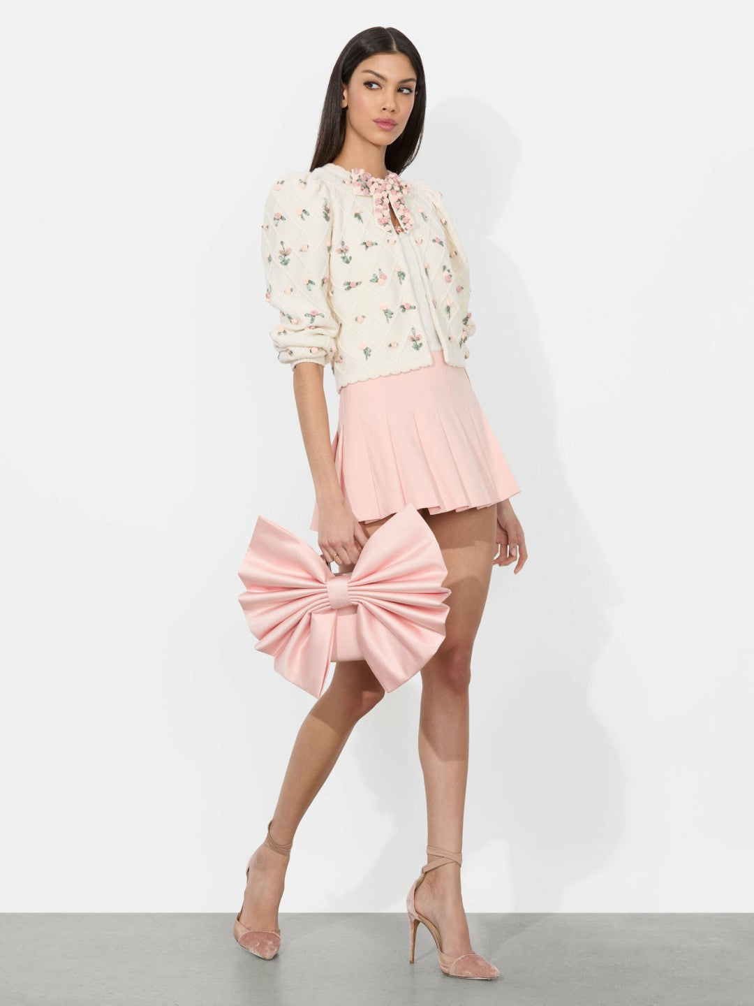 Semira Bow Bag In Pink Bloom - Alice + Olivia Women