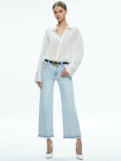 Letty Buckle Belt In Indigo - Alice + Olivia Women