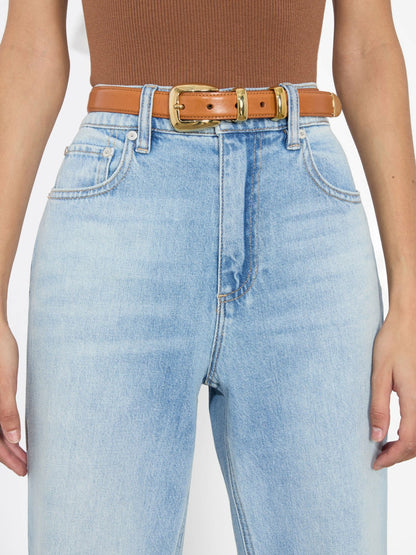 Hayden Buckle Belt In Camel/gold - Alice + Olivia Women