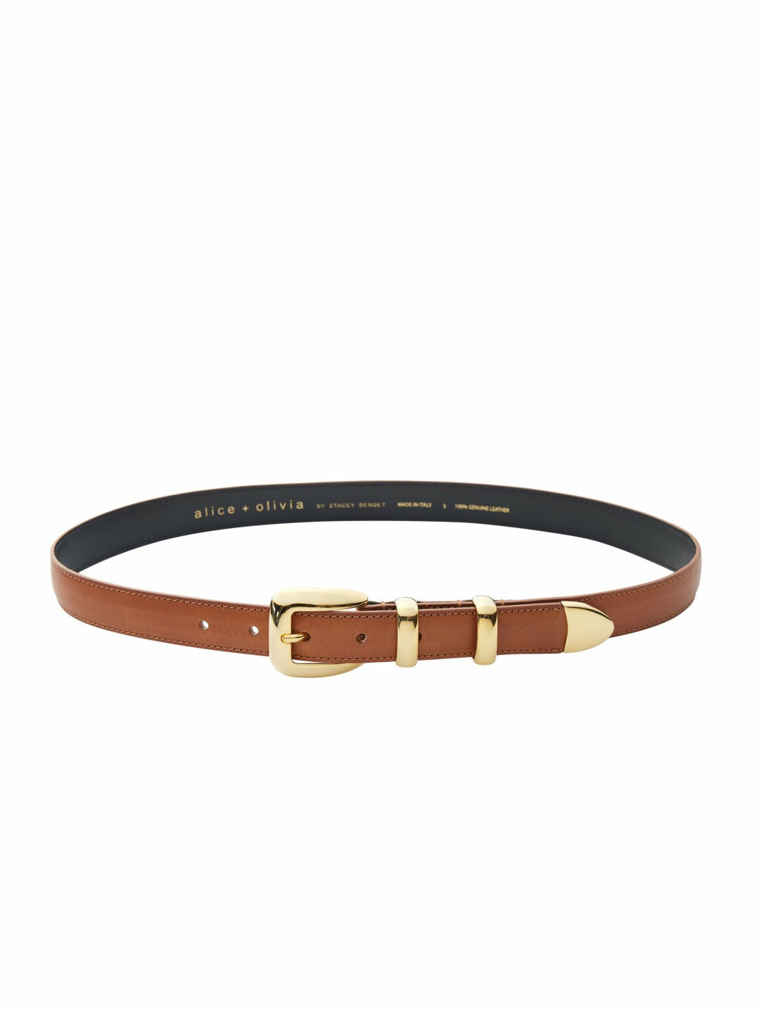 Hayden Buckle Belt In Camel/gold - Alice + Olivia Women