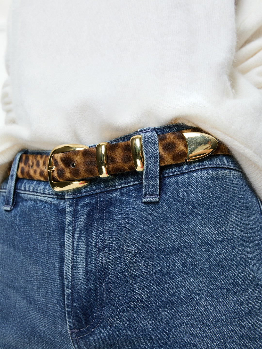 Hayden Buckle Belt In Leopard - Alice + Olivia Women