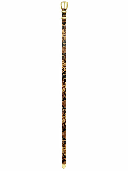 Hayden Buckle Belt In Camel/black - Alice + Olivia Women