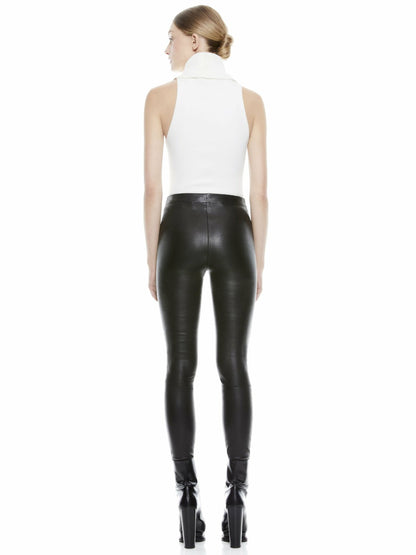 Maddox Leather Legging In Black - Alice + Olivia Women