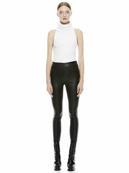 Maddox Leather Legging In Black - Alice + Olivia Women