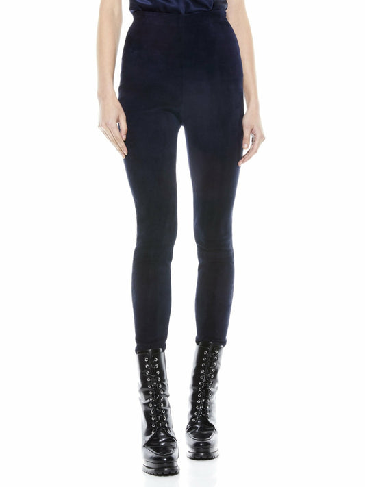 Maddox Suede Legging In Navy - Alice + Olivia Women