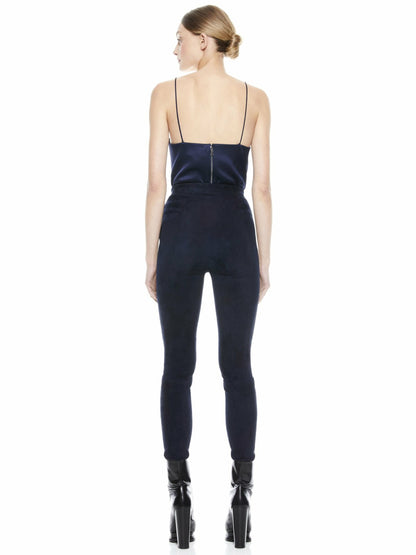 Maddox Suede Legging In Navy - Alice + Olivia Women