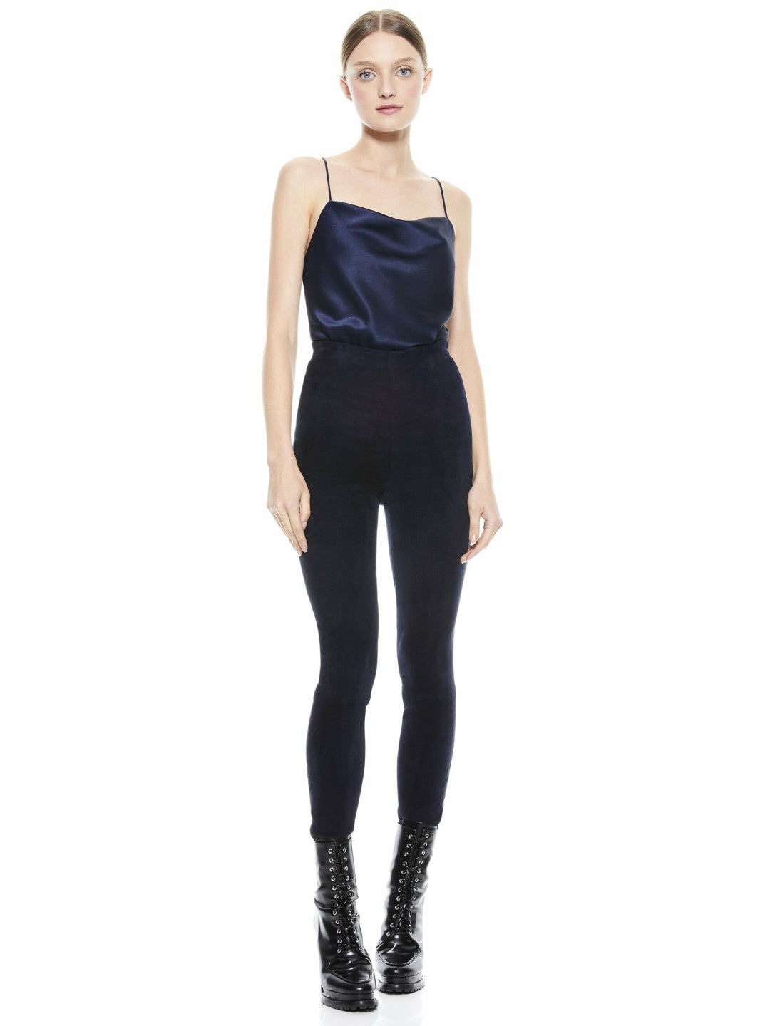 Maddox Suede Legging In Navy - Alice + Olivia Women