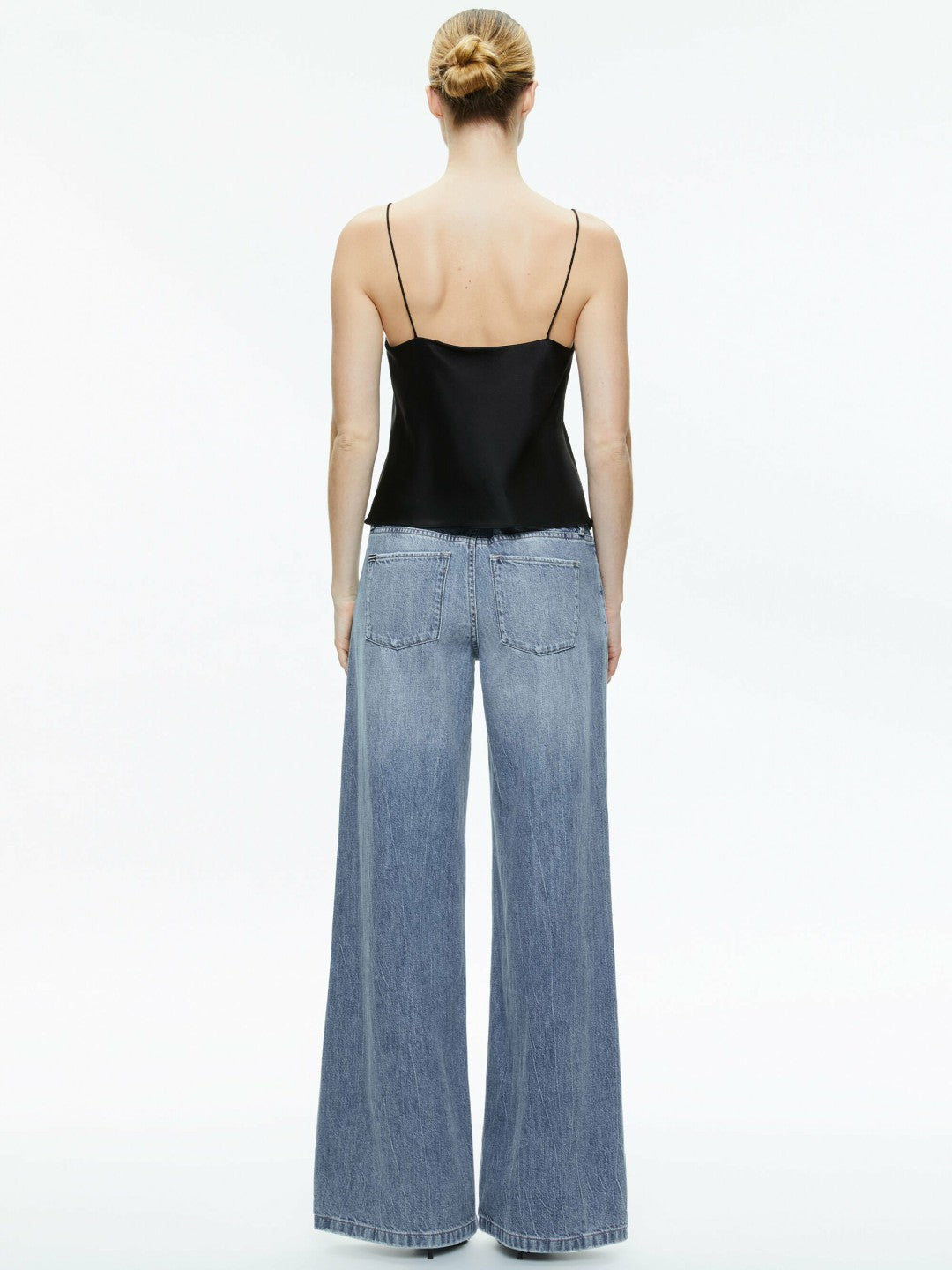 Harmon Slip Tank In Black - Alice + Olivia Women
