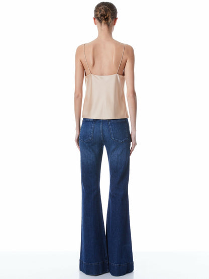 Harmon Slip Tank In Almond - Alice + Olivia Women