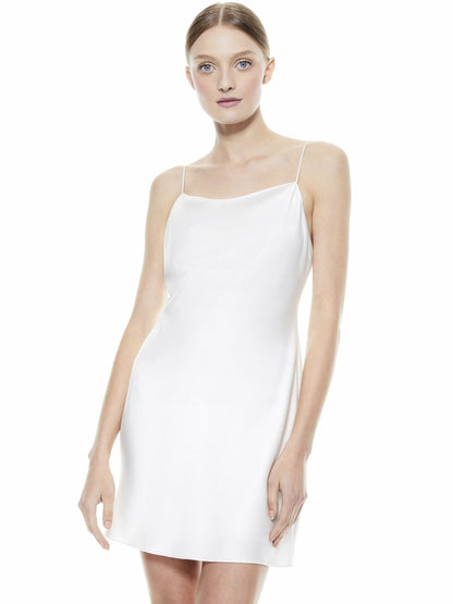 Harmony Mini Slip Dress In Off White - Alice + Olivia Women