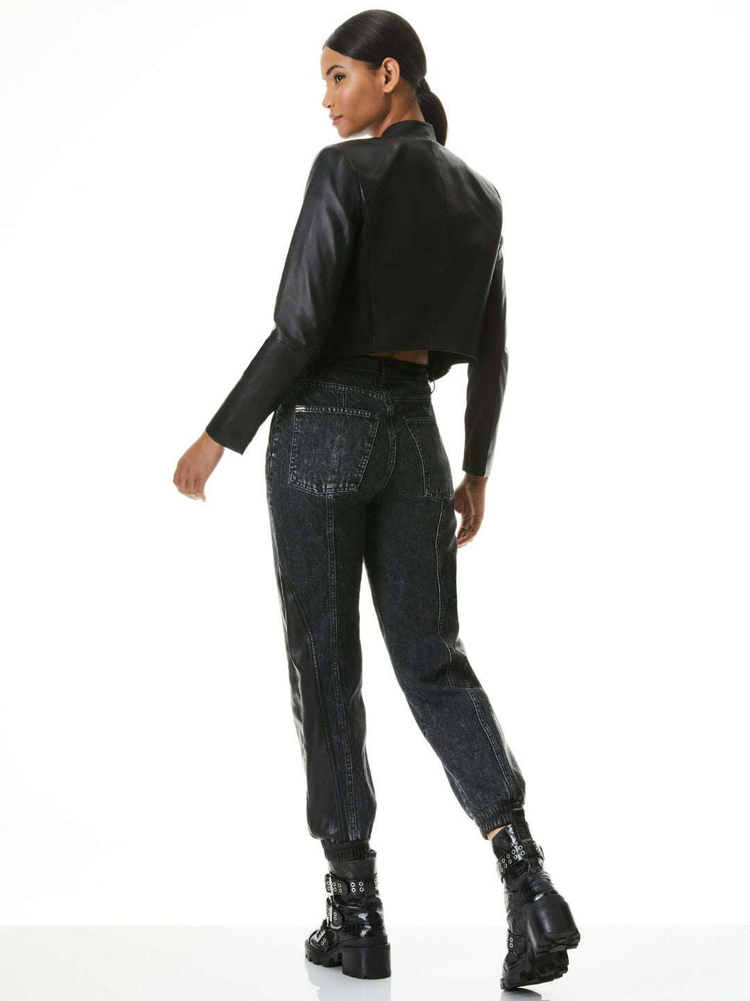 Harvey Leather Jacket In Black - Alice + Olivia Women