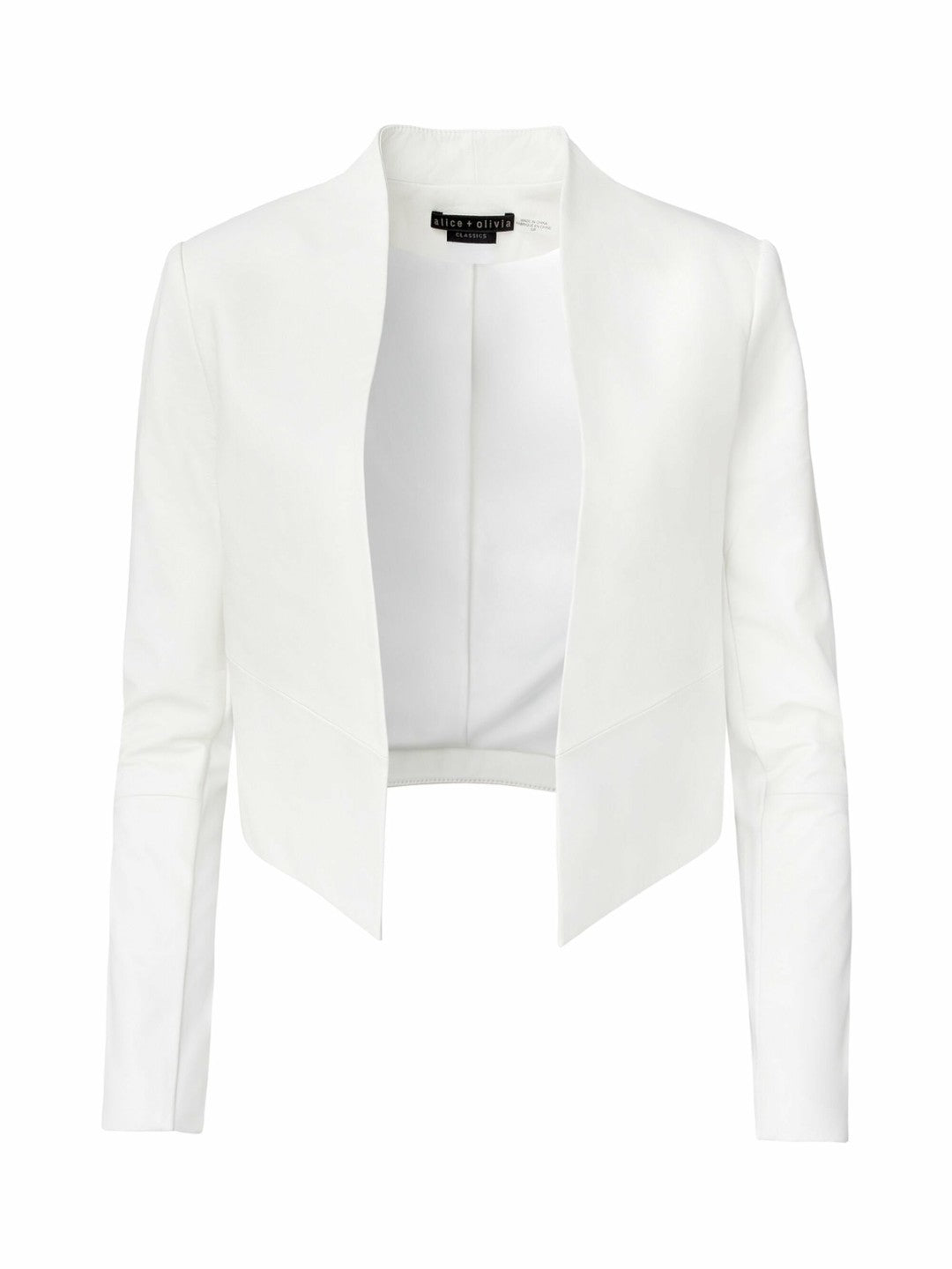 Harvey Leather Jacket In White - Alice + Olivia Women