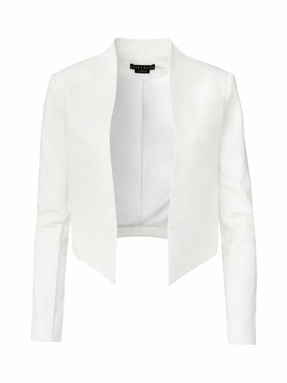 Harvey Leather Jacket In White - Alice + Olivia Women
