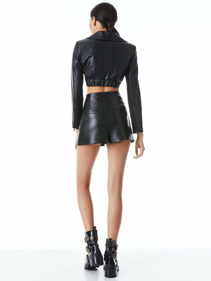 Yardley Vegan Jacket In Black - Alice + Olivia Women