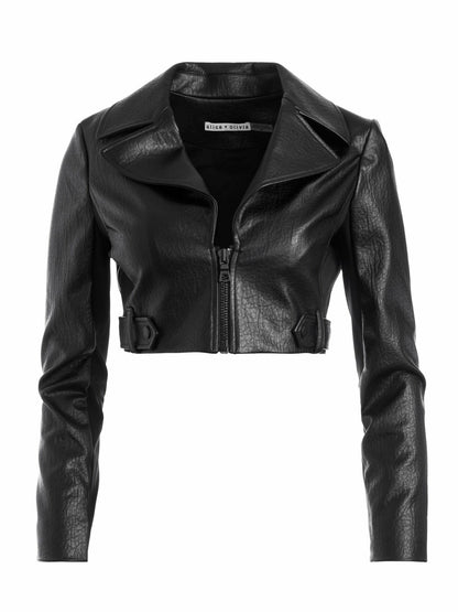 Yardley Vegan Jacket In Black - Alice + Olivia Women