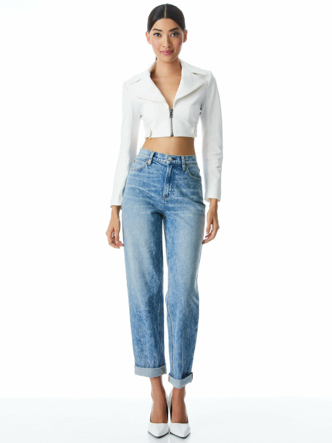 Yardley Vegan Jacket In Off White - Alice + Olivia Women