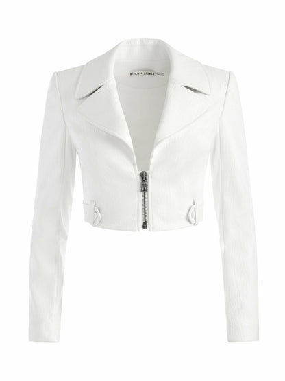 Yardley Vegan Jacket In Off White - Alice + Olivia Women