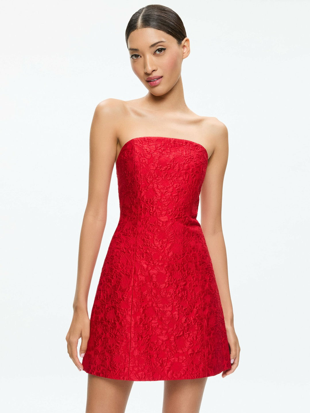 Velia Mini Dress In Perfect Ruby - Alice + Olivia Women