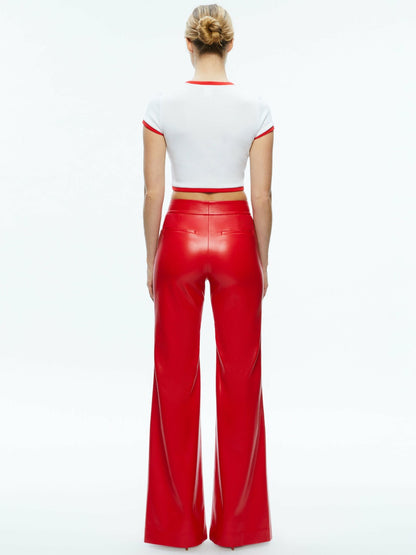 Dylan Vegan Pant In Bright Ruby - Alice + Olivia Women